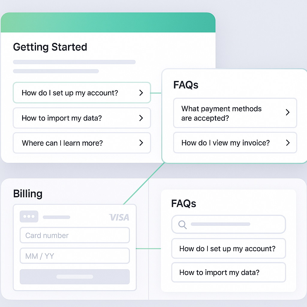 FAQ section embedded in SaaS billing page