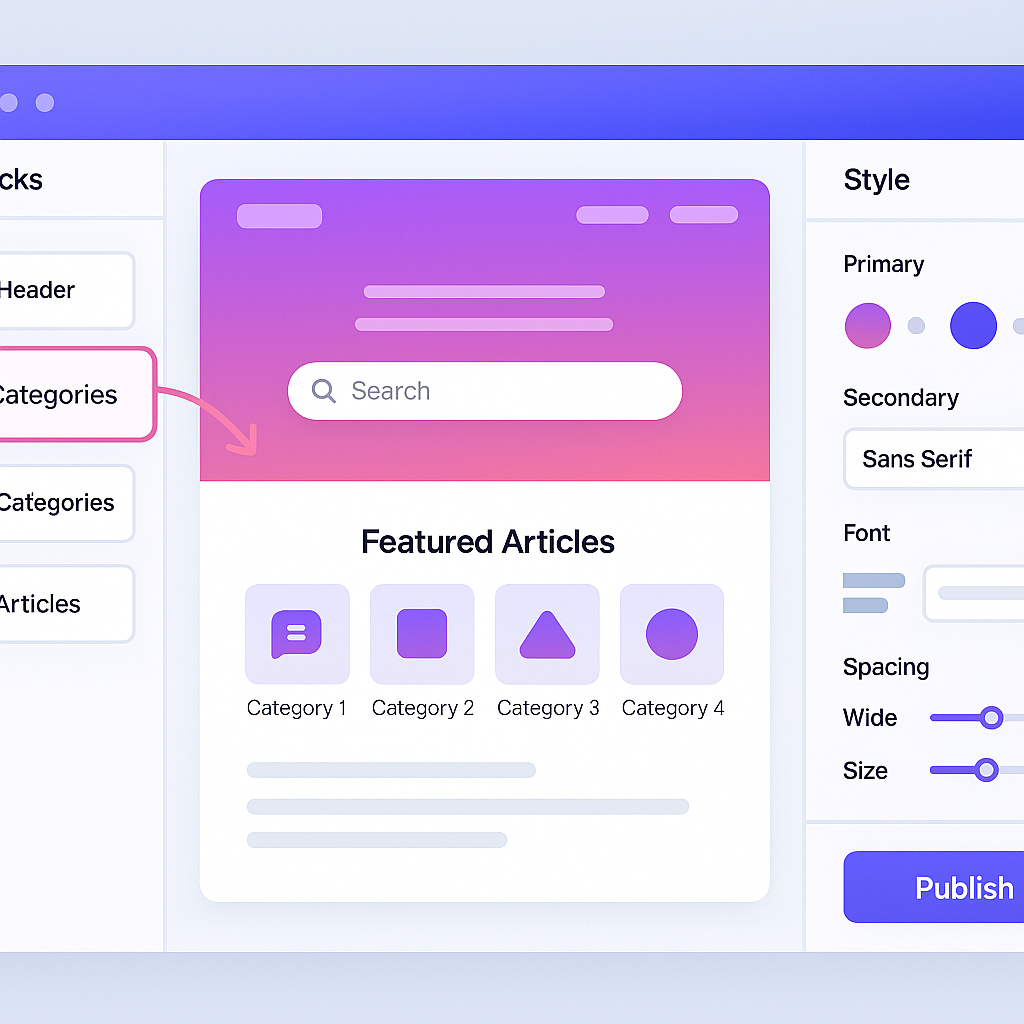 Template Editor with drag-and-drop interface