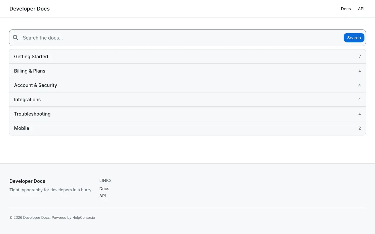 GitHub Dense knowledge base template: the whole home page